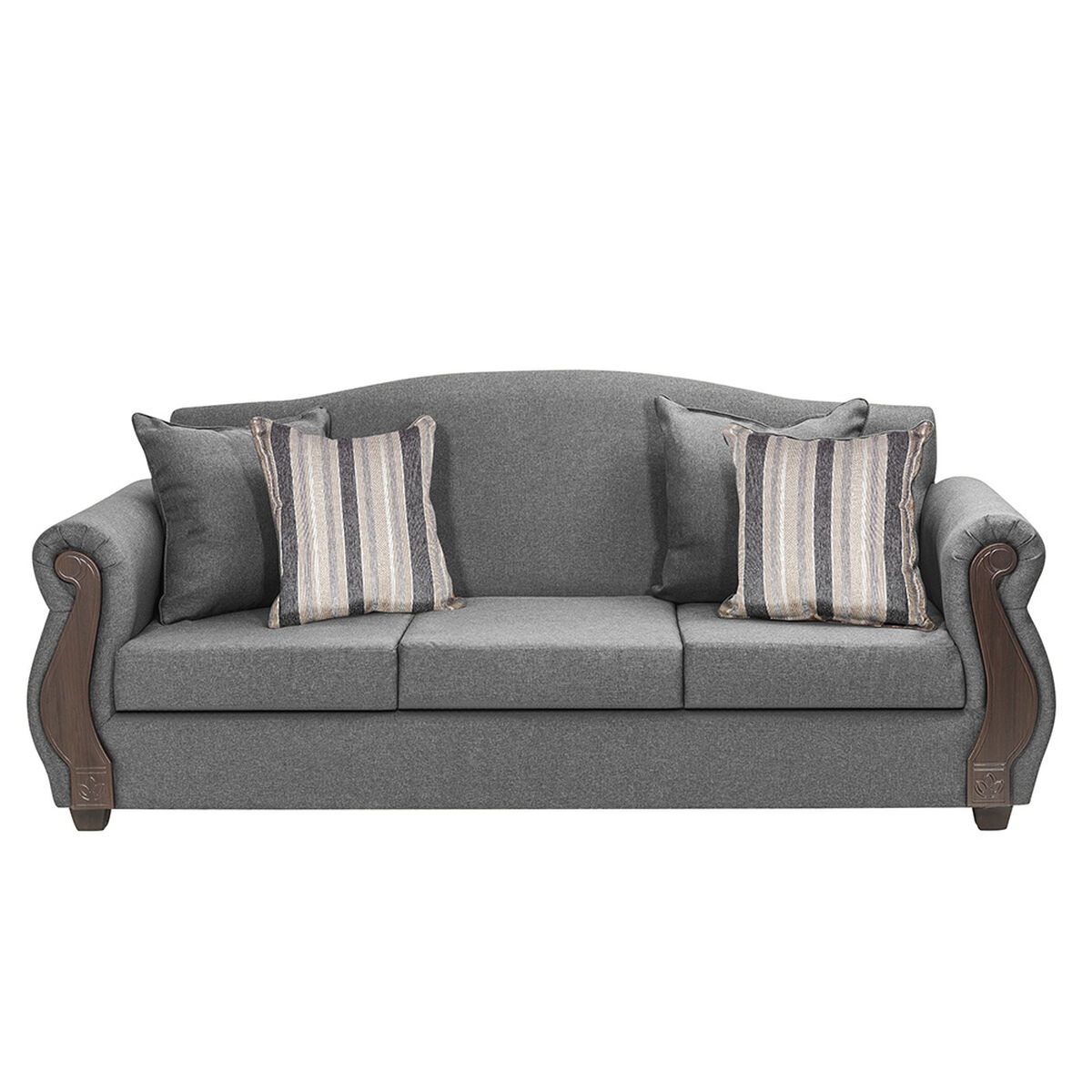 Juego de Living Innovamuebles New Bugambilia Sofá 3 Cuerpos + Dos Sillones 1 Cuerpo Gris Claro
