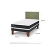Cama Europea CIC 1,5 Plazas Ortopedic + Respaldo Villarrica Olivo