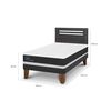Cama Europea CIC Base Normal 1,5 Plazas Ortopedic + Respaldo Munich