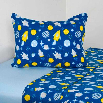Imagen 1 del producto Sábana de polar American Family 1,5 Plazas Planetas Azul