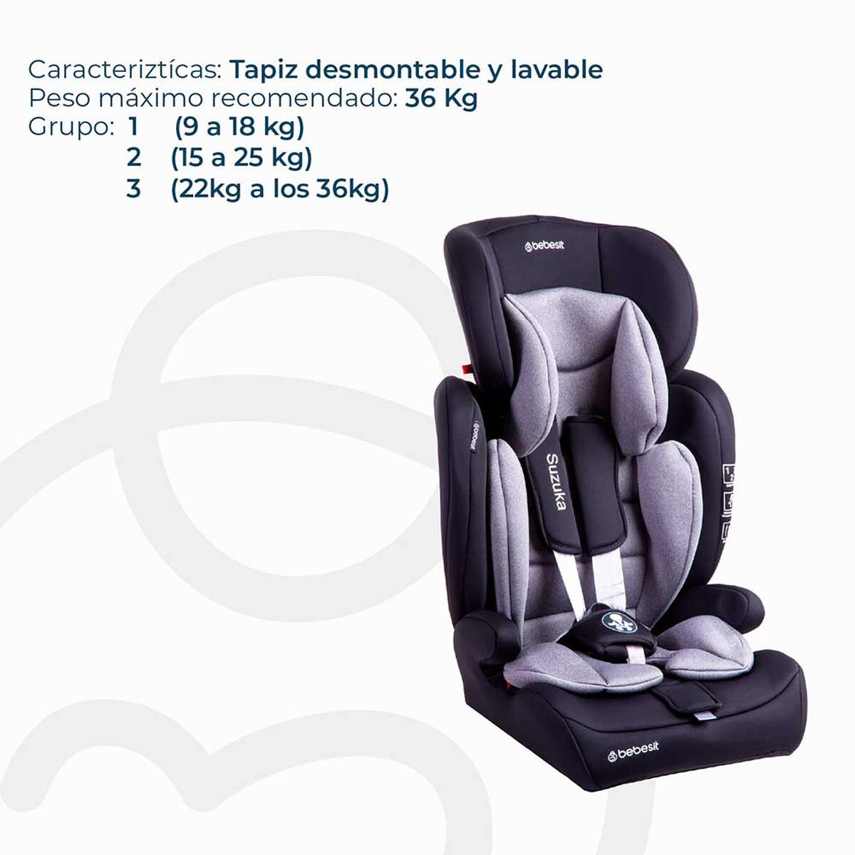 Silla de Auto Suzuka Gris Bebesit