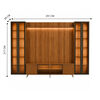 Rack TV 75" + Panel&nbsp;Neon Float LED + 2 Vitrinas 2 Puertas Decocasa Canela