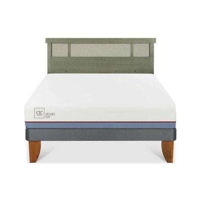 Cama Europea CIC 2 Plazas Excellence Plus + Respaldo Dublin Olivo