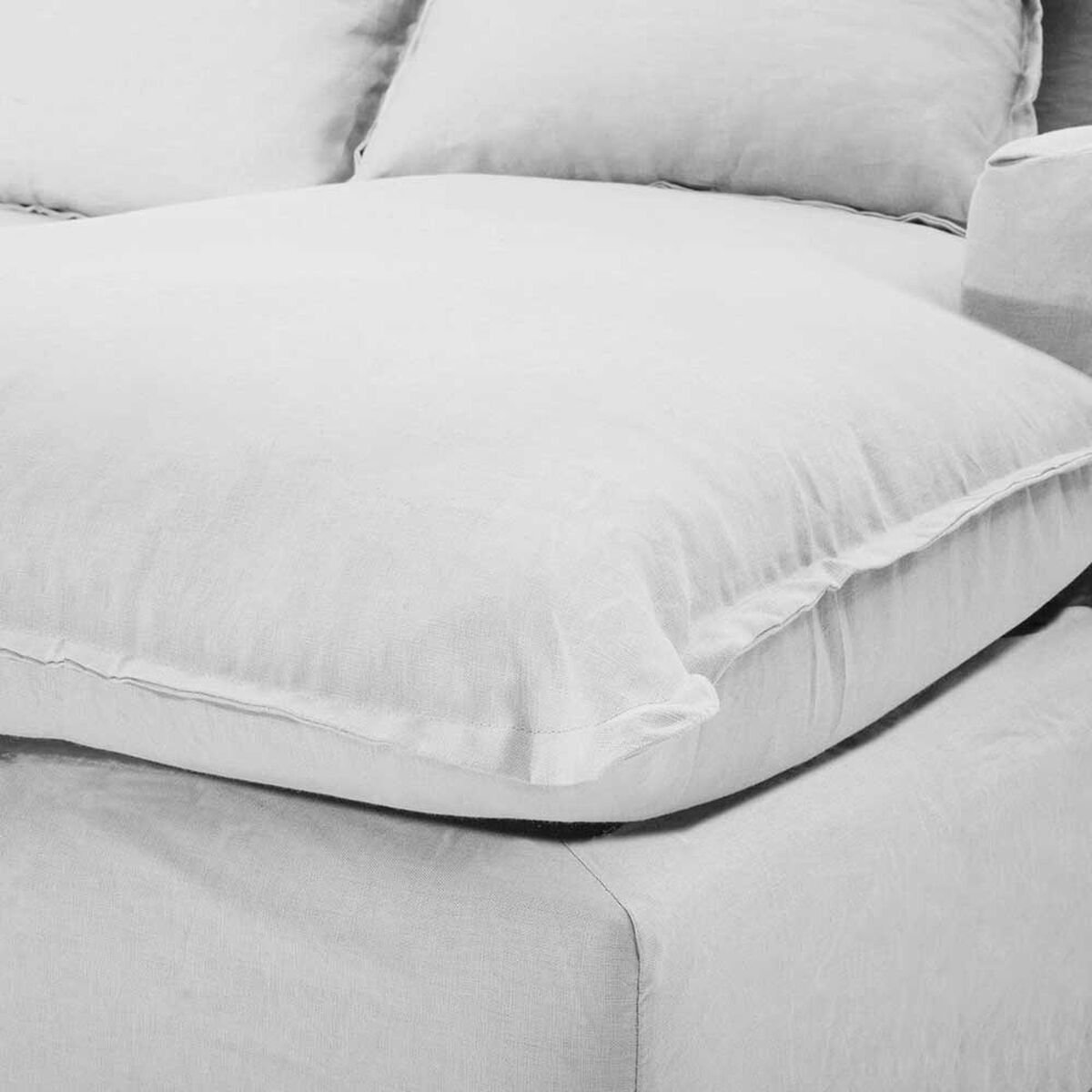 Sofá Seccional Derecho Innovamuebles Fontana Lino 4 Cuerpos Blanco