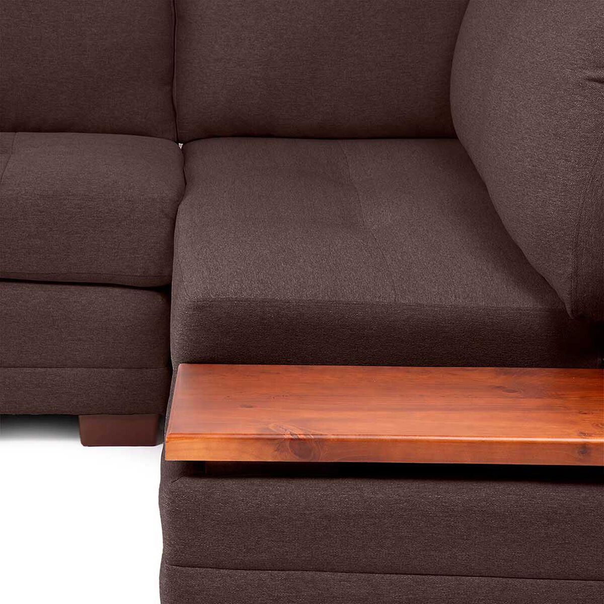 Sof&aacute; Seccional Living Factory Michigan 6 Cuerpos Caf&eacute;