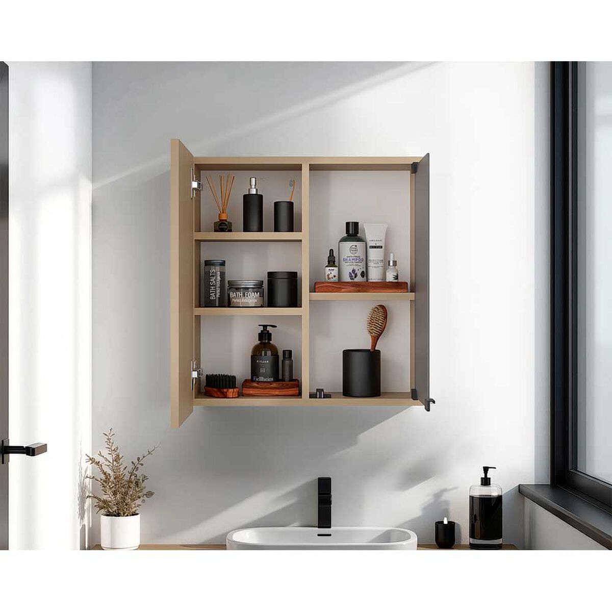 Botiqu&iacute;n con Espejo TuHome Miro 2 Puertas Rovere