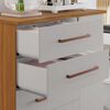 C&oacute;moda Home Mobili Kira 4 Cajones 1 Puerta Blanco Off Caf&eacute;