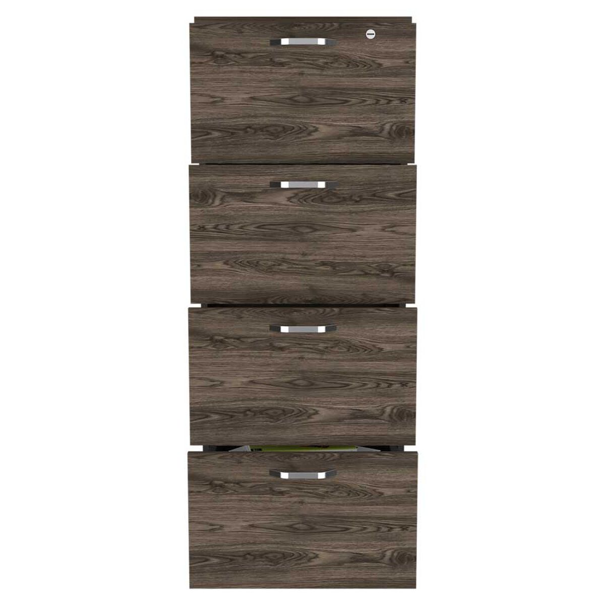 Mueble Archivador TuHome Home Office 1 Puerta 4 Cajones Negro Soft Coñac