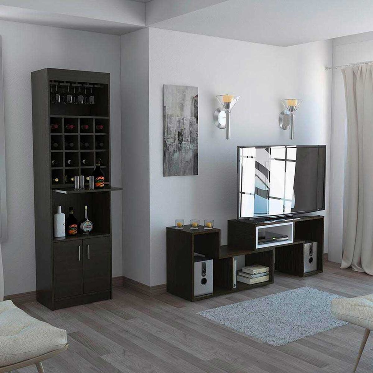Mueble Bar + Rack Extensible TuHome Beijing
