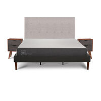 Cama Europea CIC King Smart + Respaldo Tigris + 2 Veladores