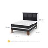 Cama Europea CIC 2 Plazas Ortopedic + Respaldo Torino Negro