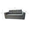 Juego de Living Kea Nize Sofá 3 Cuerpos + Dos Pouf Tela Verde Menta