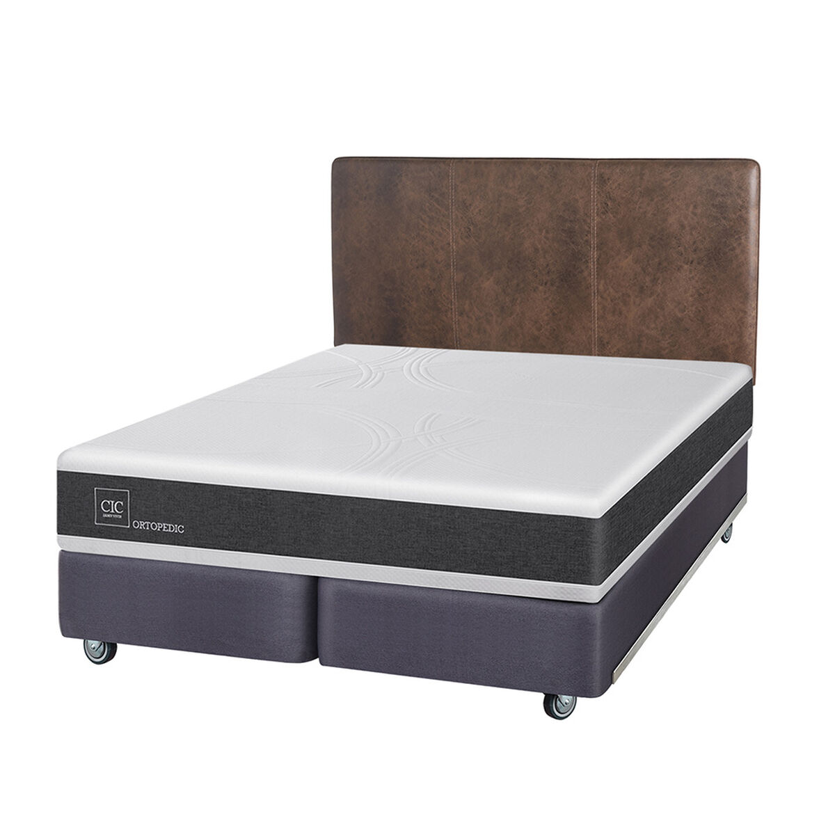 Box Spring CIC Base Dividida King New Ortopedic + Respaldo Baker