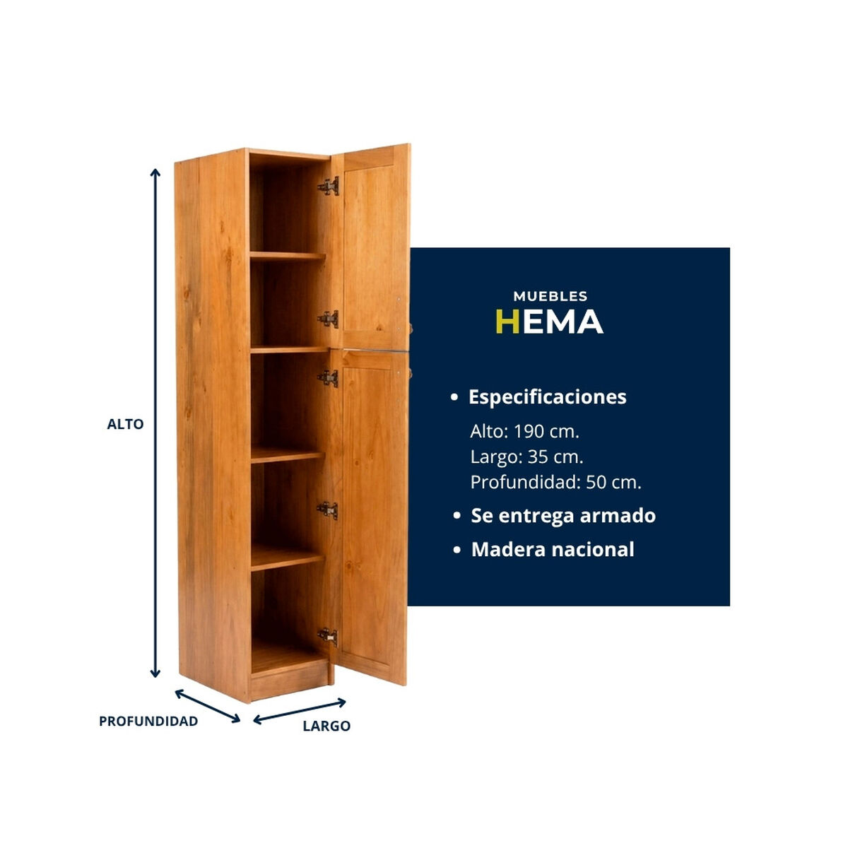 Despensa Muebles Hema Berl&iacute;n 1 Puerta Nogal