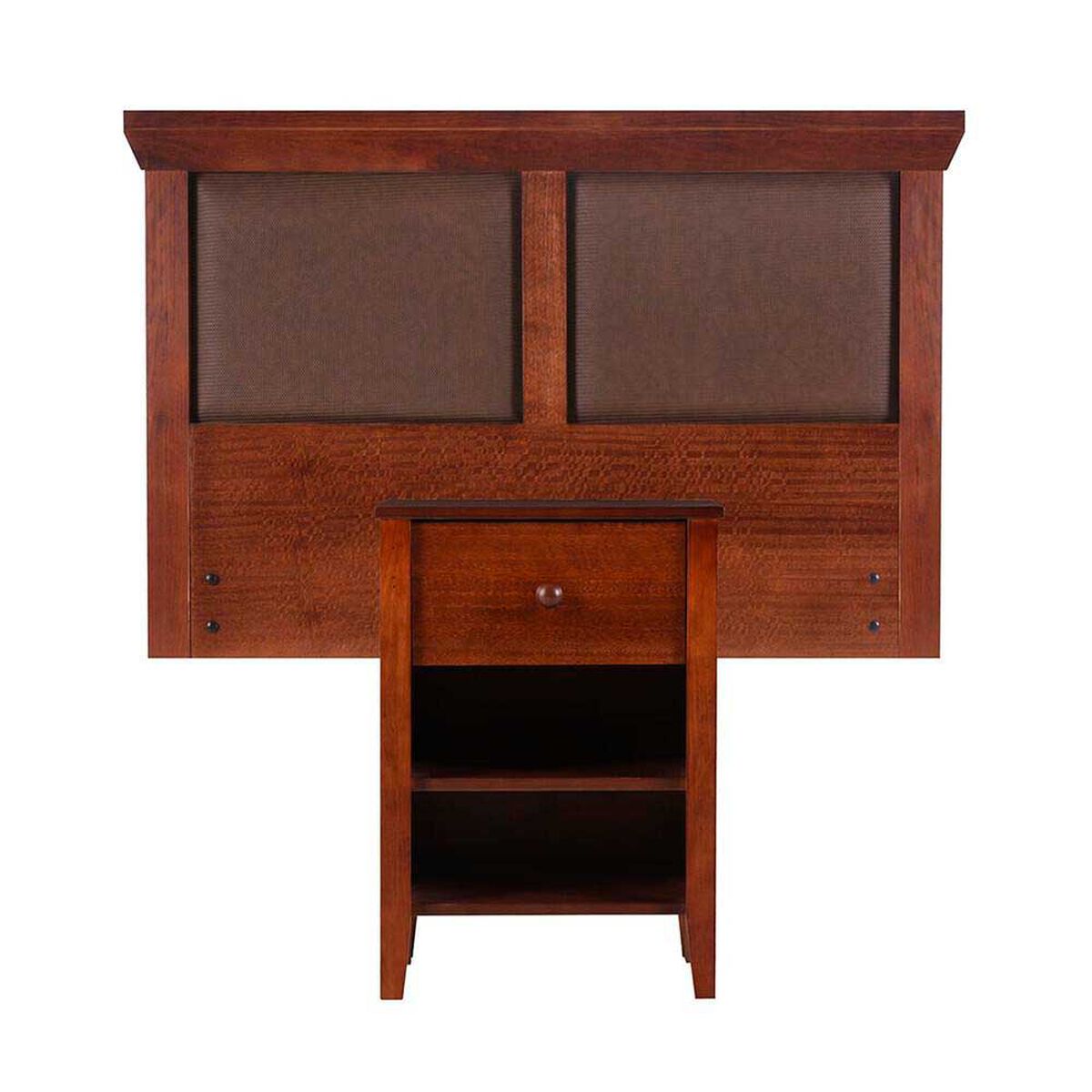 Respaldo Single + Velador CIC New Torino Caramelo