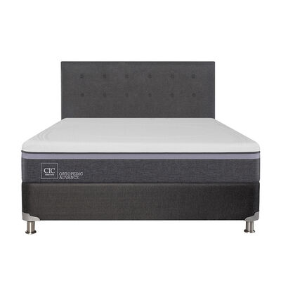 Box Spring CIC 2 Plazas Ortopedic Advance + Respaldo Eufrates