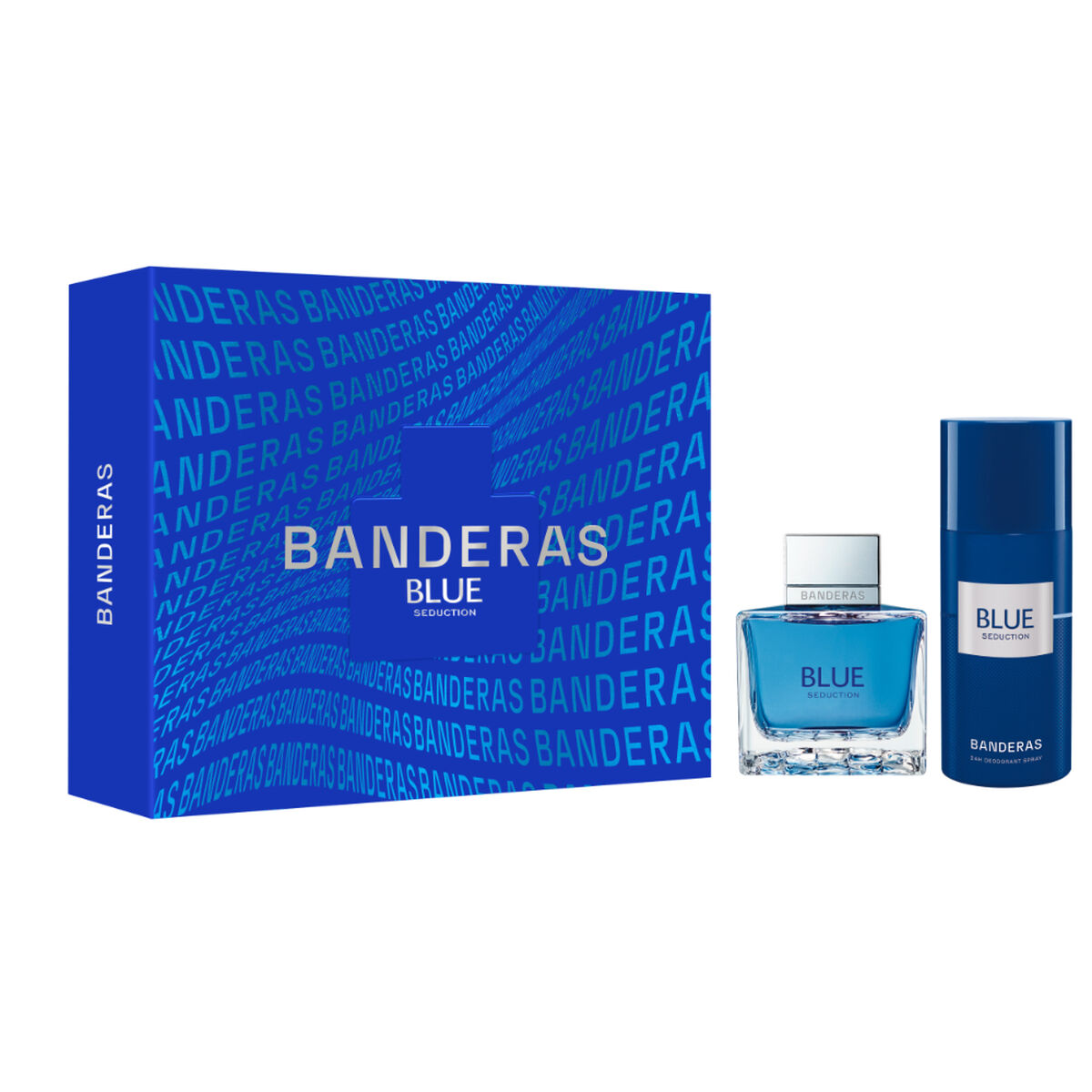 Set Perfume Antonio Banderas Hombre Blue Seduction For Men EDT 100 ml + 24h Desodorante Spray 150 ml