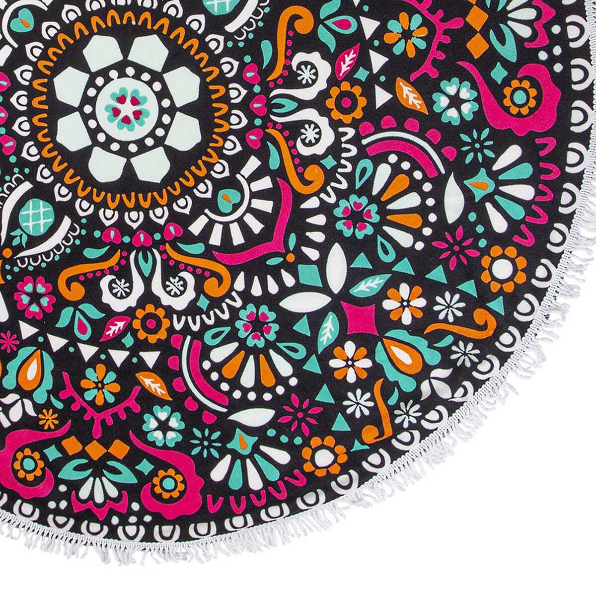 Toalla de Playa Redonda con Flecos Casanova Mandala  150 cm