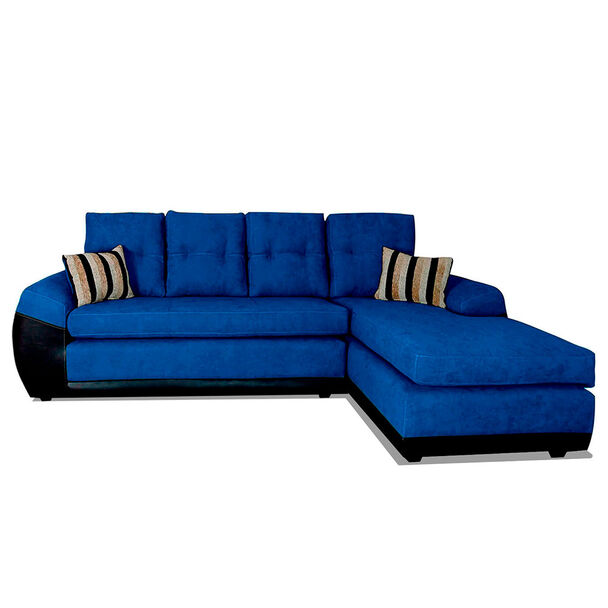 Seccional Derecho Elegant Houston Cheise Tela/PU 5 Cuerpos Azul