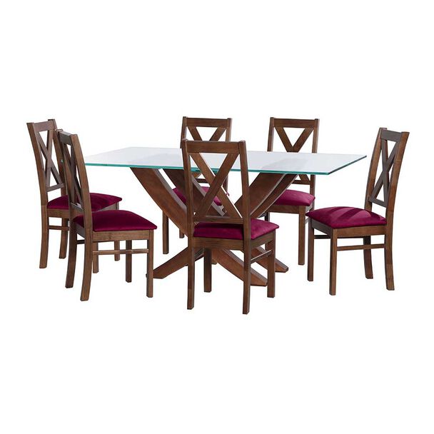 Juego de Comedor Latam Home Alicante 6 Sillas Burdeo