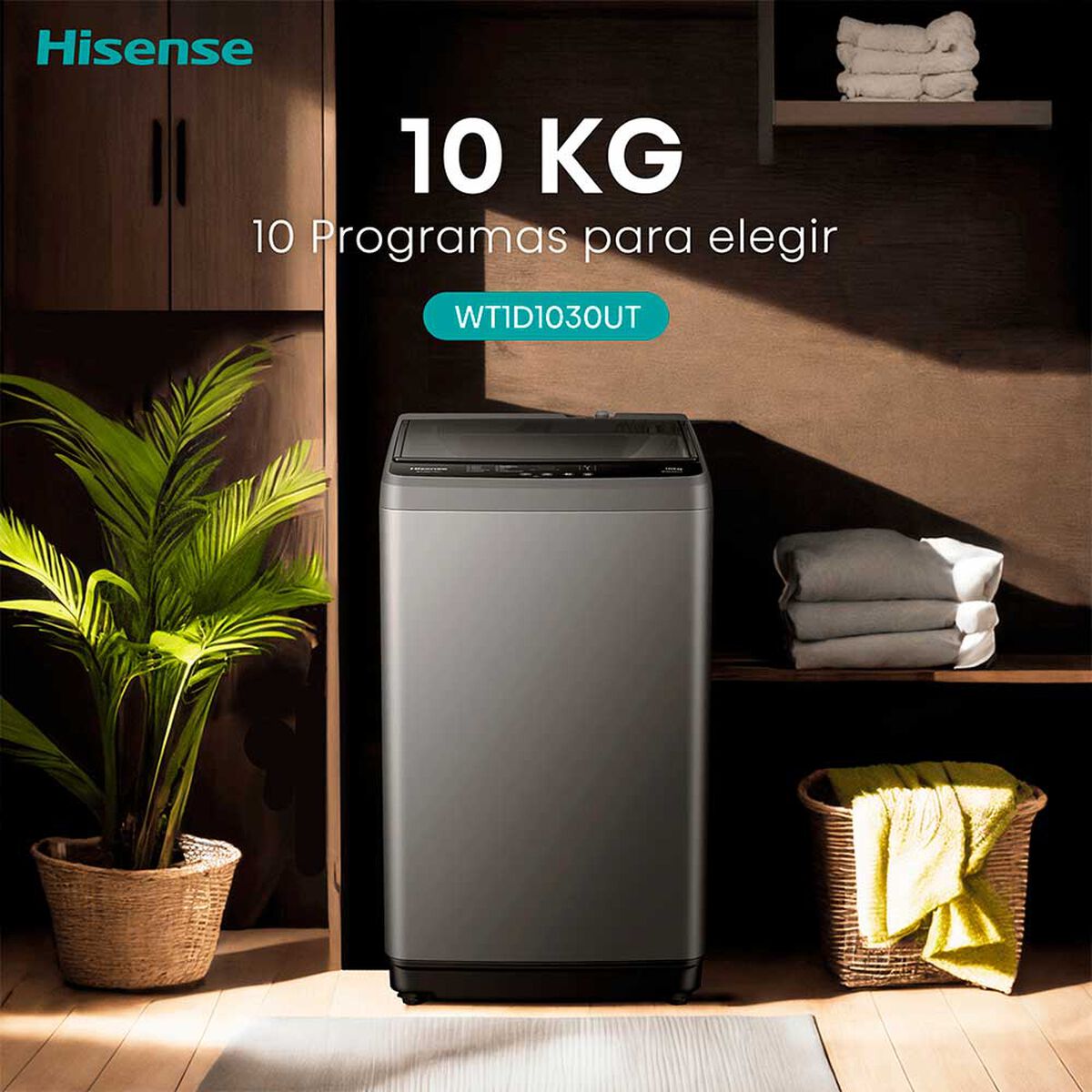 Lavadora Hisense WT1D1030UT 10KG