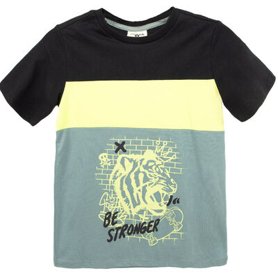 Polera Manga Corta Niño Chess Negro, Rojo, Verde