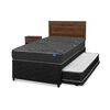 Cama Nido Flex 1,5 Plazas Black + Respaldo +  Velador Asturias