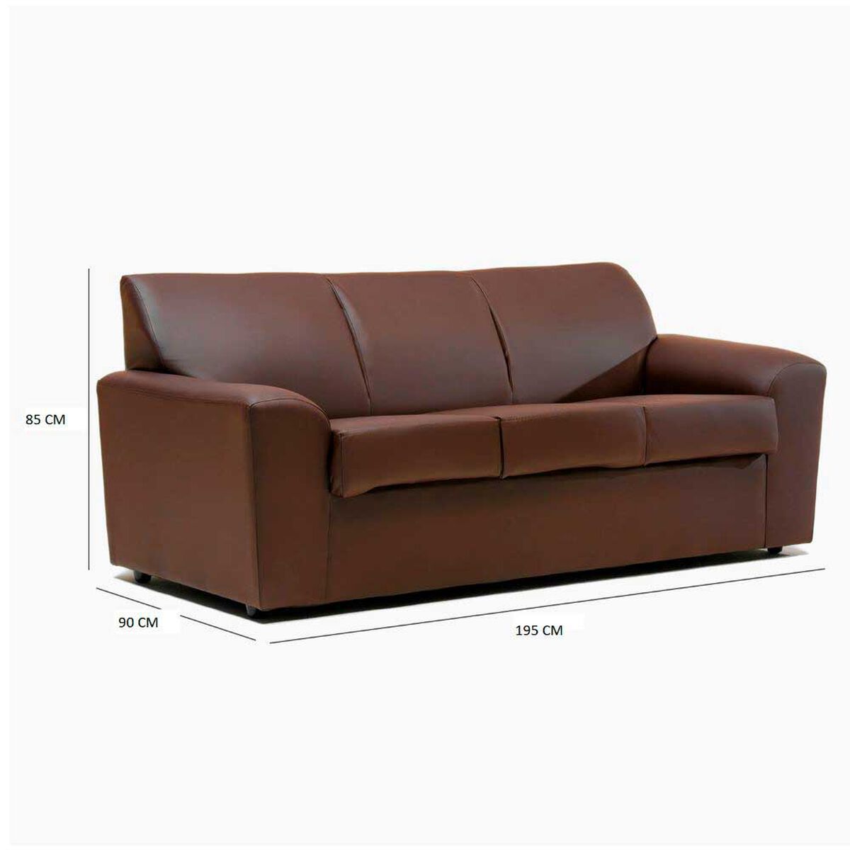 Juego de Living Cabsur Milan Sof&aacute; 3 Cuerpos + Sof&aacute; 2 Cuerpos PU Caf&eacute;