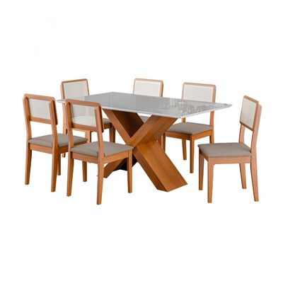 Juego de Comedor Exit Dubai 6 Sillas Blanco