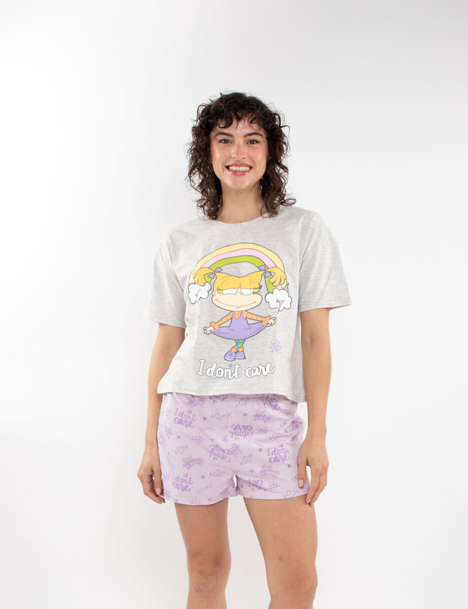Pijama Corto de Algodón Mujer Nickelodeon