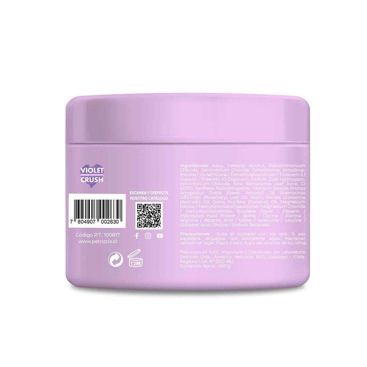 Mascarilla Capilar Matizadora Violet Crush Petrizzio