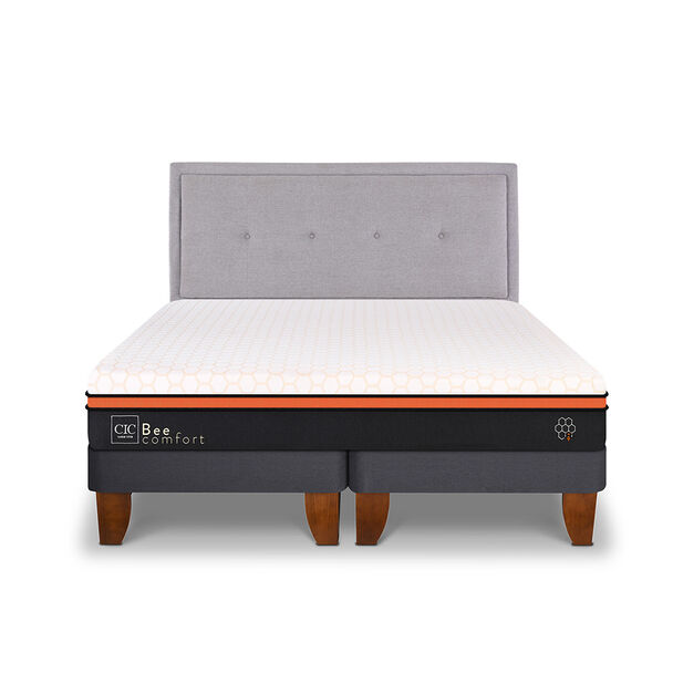 Cama Europea CIC Base Dividida King Bee Comfort + Respaldo