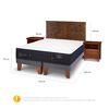 Cama Europea CIC Base Dividida 2 Plazas Premium + Respaldo + 2 Veladores Antique