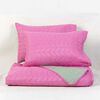 Cubrecama Mashini 2 Plazas Liso Rosado Verde