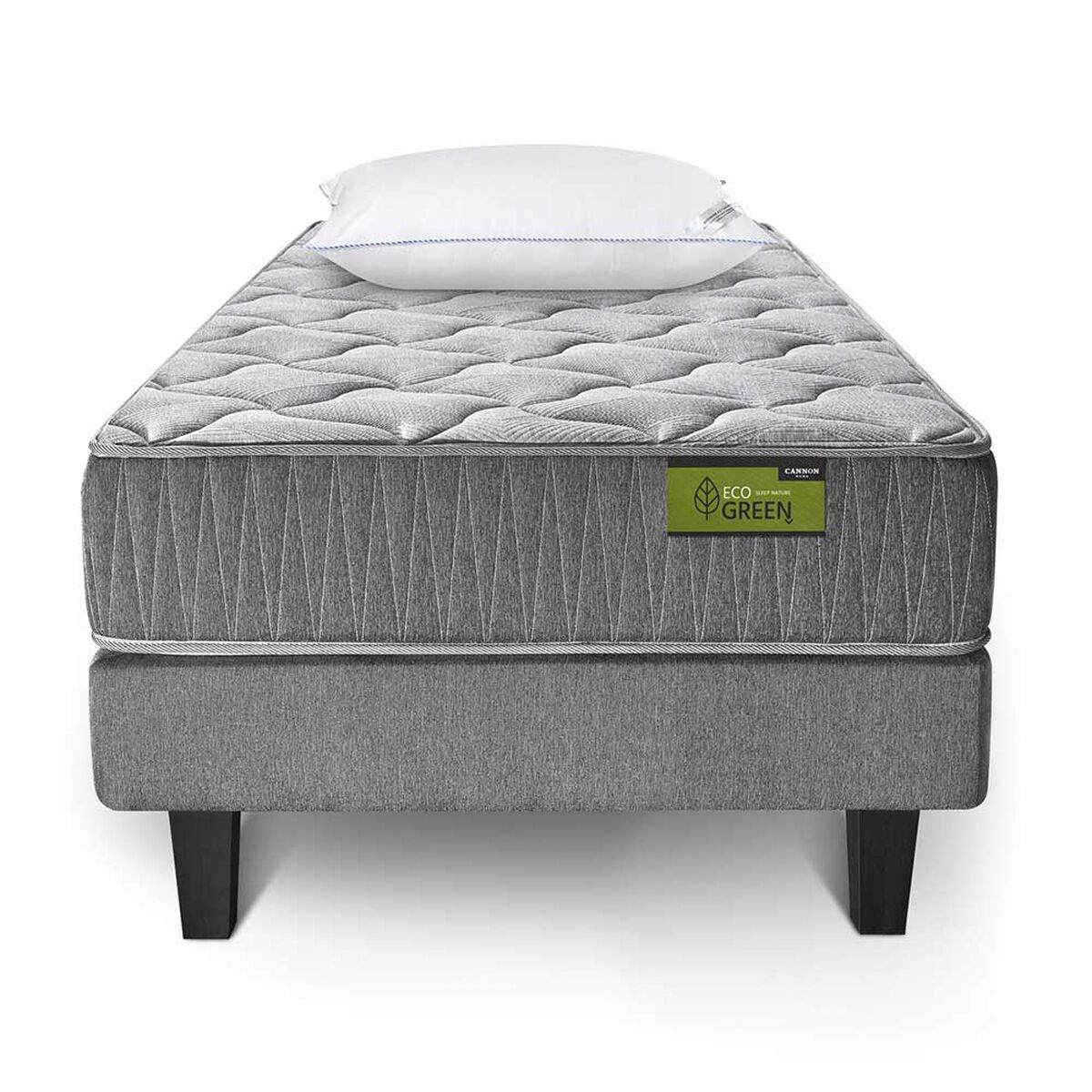 Juegos de Dormitorio Cama Europea Cannon Eco Green 1,5 Plazas + 1 Almohada + 1 Cubrecolchón