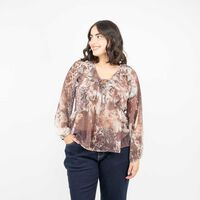 Blusa Manga Larga Mujer Extralindas Cafe