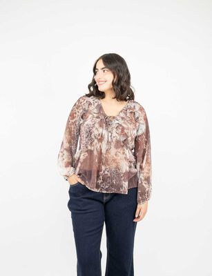 Imagen 1 del producto Blusa Manga Larga Mujer Extralindas Cafe