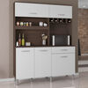 Mueble de Cocina Vekkahome Cristo 5 Puertas 5 Cajones Blanco Café