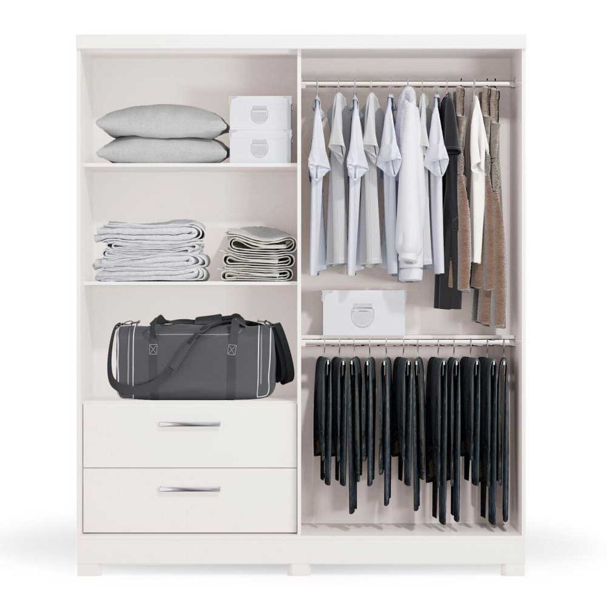 Closet Roca Oliveira 3 Puertas 2 Cajones Blanco