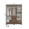 Clóset Home Mobili Mata 6 Puertas 2 Cajones Café