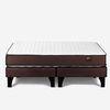 Combo Cama Europea Rosen Base Dividida 2 Plazas Ergo T + Respaldo + 2 Veladores Dreams Treliza Gris + Pack Almohadas Celta Imperial Soft