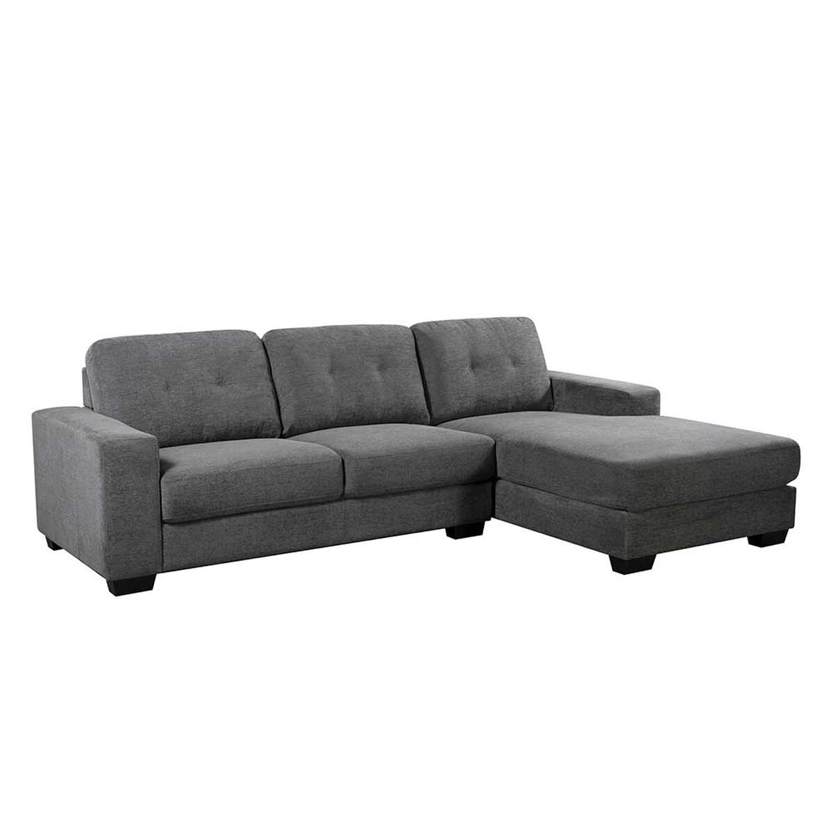 Sófa Seccional Derecho Casanova Bali 3 Cuerpos Gris Oscuro
