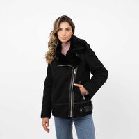 Chaqueta Aviadora Mujer Zibel Negro, Verde