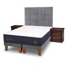 Cama Europea CIC Base Dividida 2 Plazas Súper Premium + Respaldo + Veladores