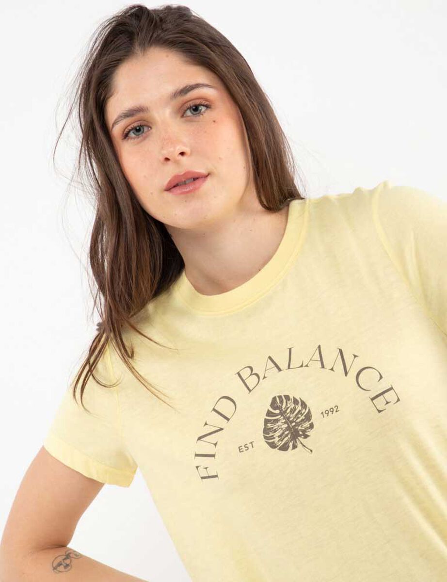 Polera Con Estampado Manga Corta Mujer Icono