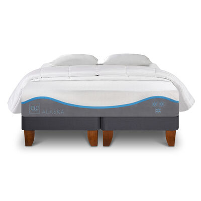 Imagen 1 del producto Cama Europea CIC Base Dividida King Alaska + Almohadas + Plumón