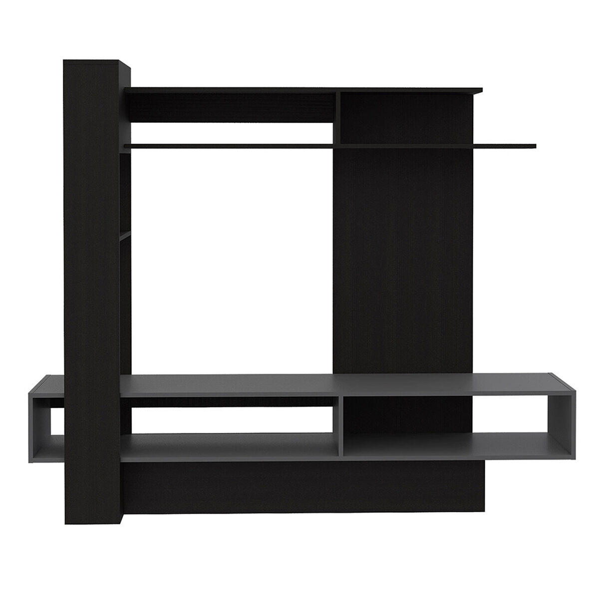Centro de Entretencion TV TuHome Flamenco Wengue / Plomo Hasta 60"