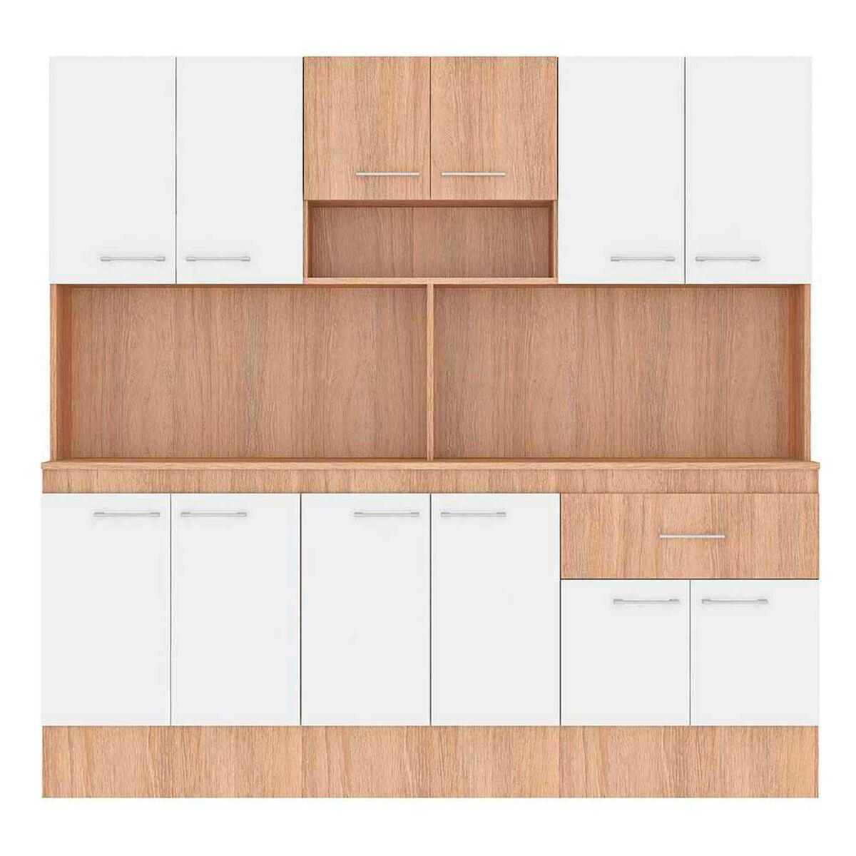 Mueble de Cocina Vekkahome Buck 1 Caj&oacute;n 12 Puertas Caf&eacute;