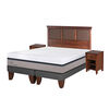 Cama Europea CIC Base Dividida King Balance + Respaldo + 2 Veladores New Torino