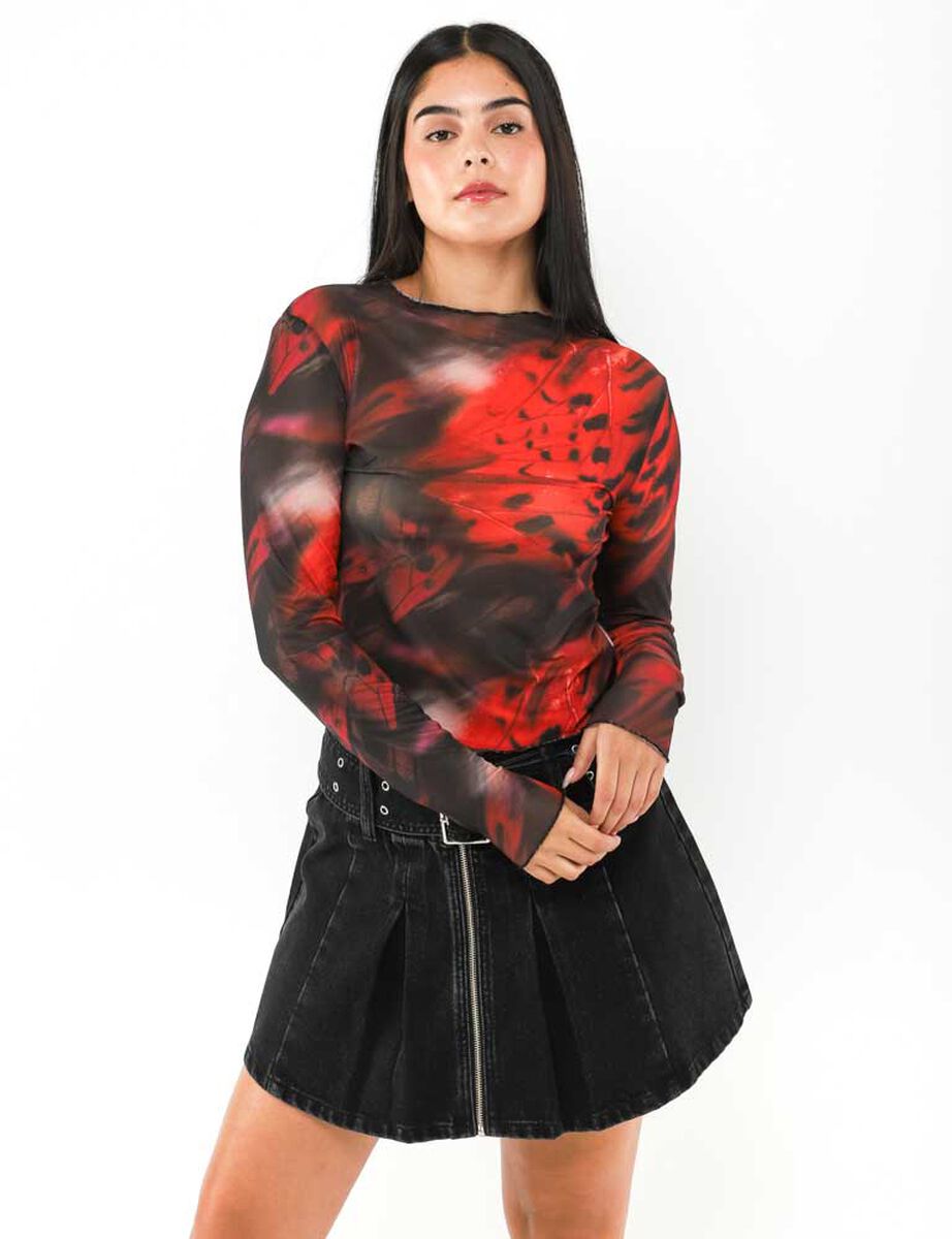 Polera Tie Dye Manga Larga Mujer Icono Abc